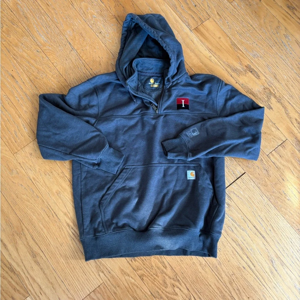 Carhartt Men's Rain Defender Paxton Heavyweight Hooded Zip Mock Sweatshirt Large - Picture 6 of 9